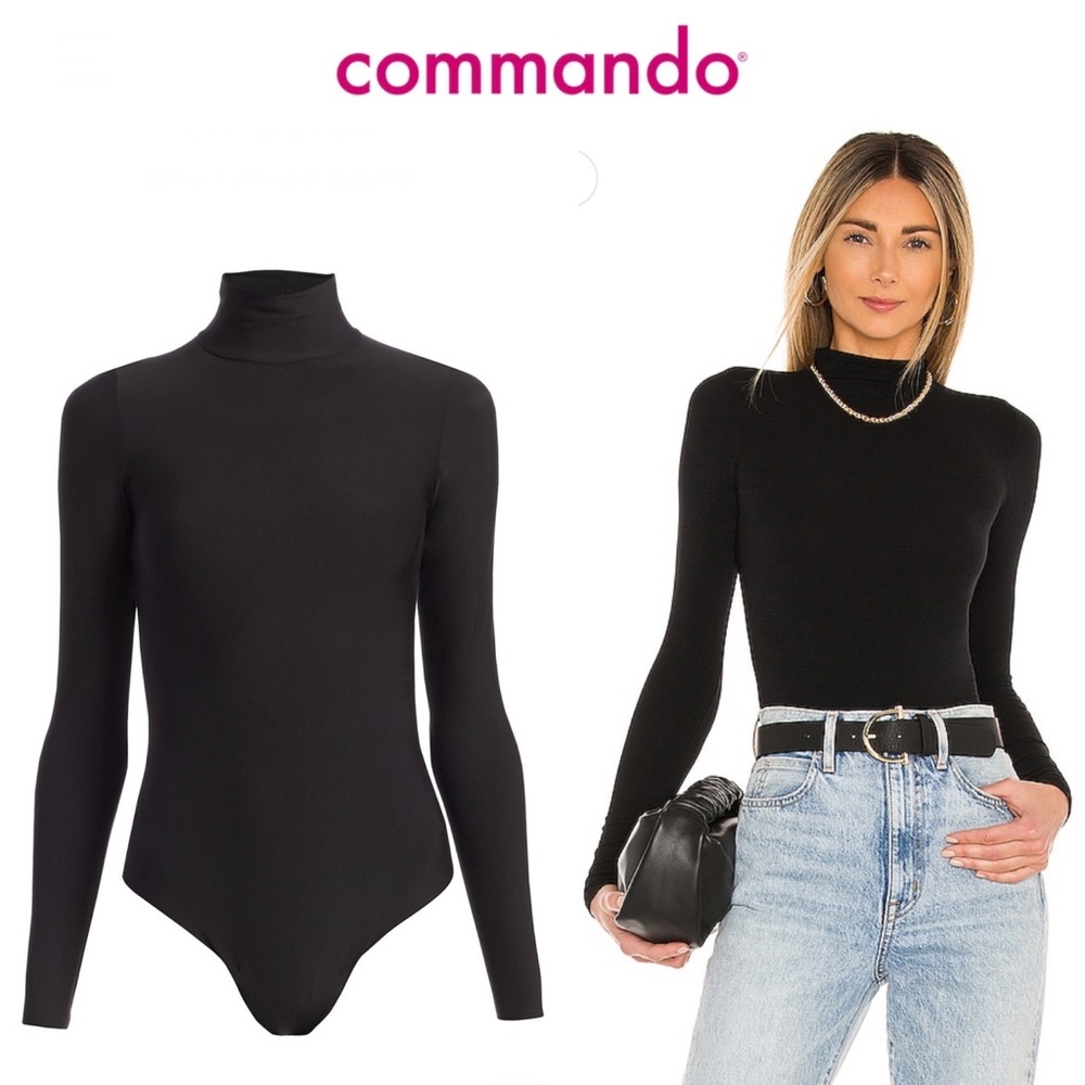 Commando Black Butter Turtleneck Bodysuit M